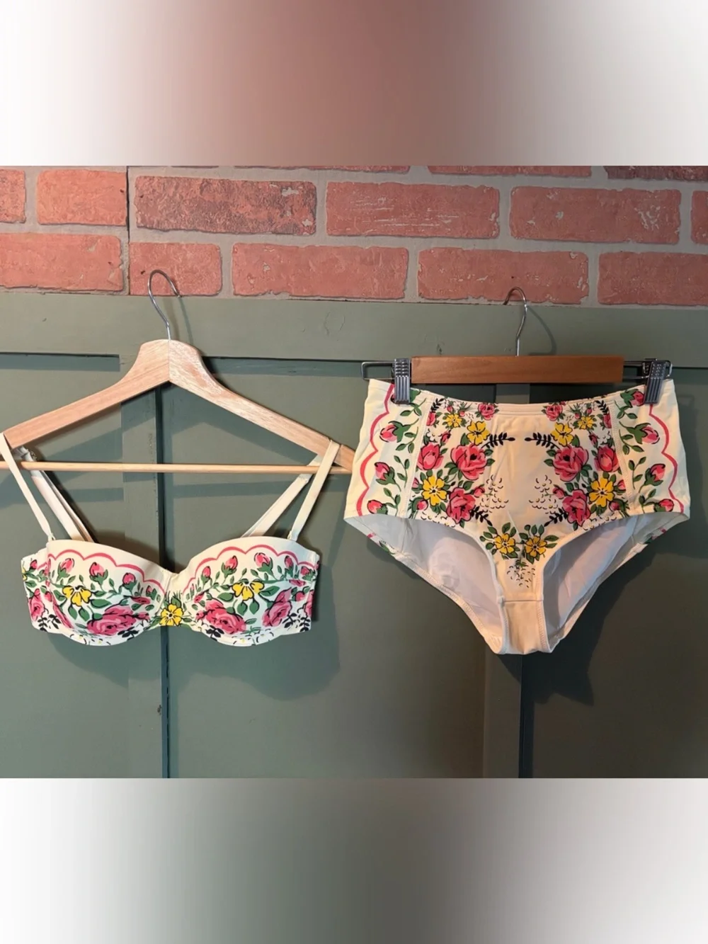 New Tory Burch Lipsi Reva Printed Garden Veil Bikini Swim Top Bottoms Floral S